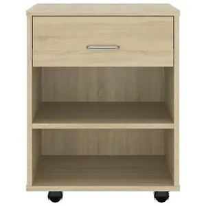 Berkfield Rolling Cabinet Sonoma Oak 46x36x59 cm Engineered Wood