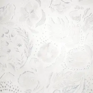 Galerie Pepper Felice White Shimmer Flocked Wild Flower Wallpaper