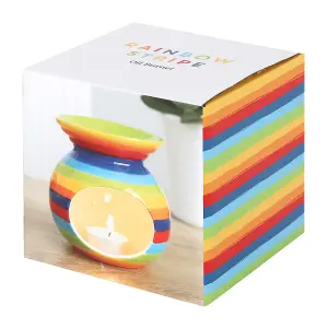 Large Colourful Rainbow Stripe Oil Burner