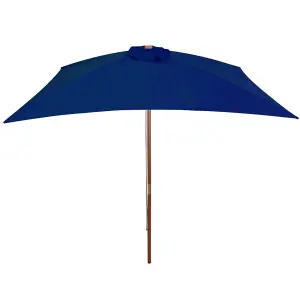 Berkfield Outdoor Parasol with Wooden Pole Blue 200x300 cm