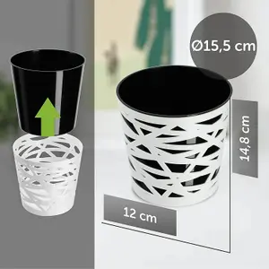 Plant pot planter Flowerpot Crystal Modern Decorative Daizy Black 15cm