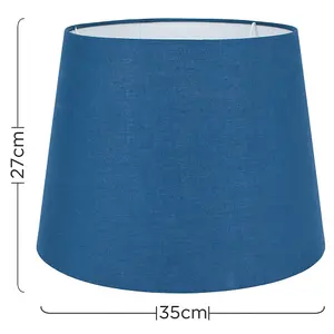 ValueLights Aspen Modern Tapered Table Floor Lamp Light Shade with Blue Fabric Finish