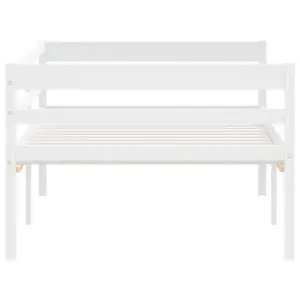 Berkfield Bed Frame White Solid Pinewood 90x200 cm