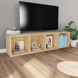 Berkfield Book Cabinet/TV Cabinet Sonoma Oak 36x30x143 cm Engineered Wood