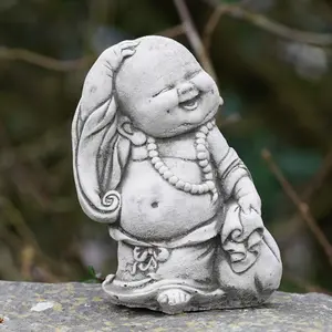 Wandering Monk Stone Statue Buddha Oriental Garden Outdoor Decoration Ornament British Made Sculpture