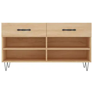 Berkfield Shoe Bench Sonoma Oak 102x35x55 cm Engineered Wood