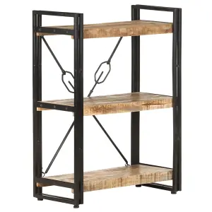 Berkfield 3-Tier Bookcase 60x30x80 cm Solid Mango Wood