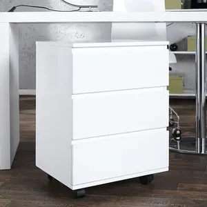 Dunbar 47cm Wide 3 -Drawer Mobile File Cabinet White