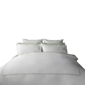 Belledorm Luna Cotton Duvet Cover Set White (Double)