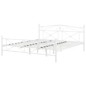 Metal EU Super King Size Bed White RODEZ