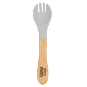 Bamboo Baby Weaning Fork & Spoon Set - Grey