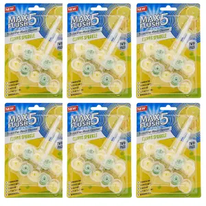 Max Flush Citrus Sparkle Toilet Rim Block Cleaner (Twin Pack) (Pack of 6)