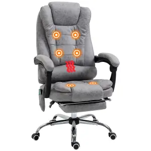 Vinsetto Ergonomic Heated 6 Points Vibration Massage Office Chair Grey