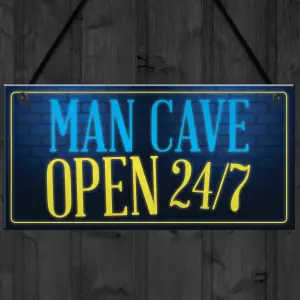 Red Ocean Man Cave Signs And Plaques Neon Effect Shed Sign Door Wall Plaque Dad Grandad Gift