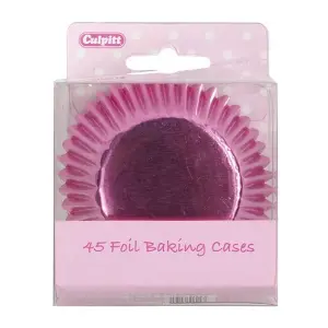 Culpitt Foil Muffin and Cupcake Cases (Pack of 45) Pink (One Size)