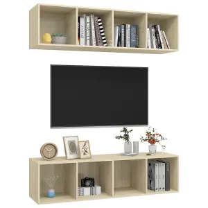 Berkfield Wall-mounted TV Cabinets 2 pcs Sonoma Oak Engineered Wood