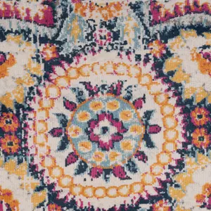 Fun Multicolour Central Floral Medallion Area Rug 160x230cm