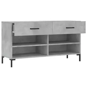 Berkfield Shoe Bench Concrete Grey 102x35x55 cm Engineered Wood