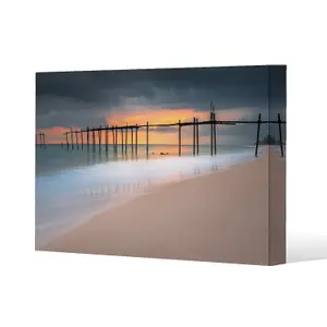 Wood bridge sunset at sea thailand (Canvas Print) / 61 x 41 x 4cm