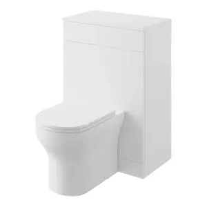 Veleka Gloss White Freestanding Toilet cabinet (H)810mm (W)552mm