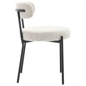 Oisin Metal Side Chair in Grey Black