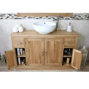 Edmonds Solid Oak 123mm Free-Standing Vanity Unit