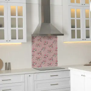 Cath Kidston Clifton Rose Glass Splashback - Pink (600x750mm)