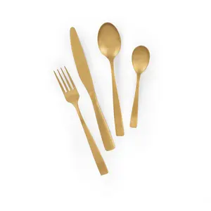 Excelsa Shadow 16 Piece Cutlery Set , Service for 4 (Set of 4) Gold