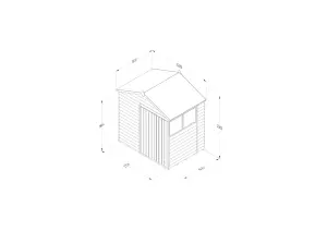 4LIFE Apex Shed 7x5 - Double Door - 2 Window