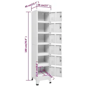 Berkfield Locker Cabinet Light Grey 38x40x180 cm Steel