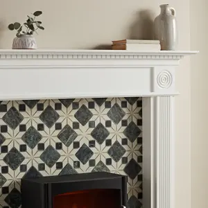 Focal Point Woodthorpe White & black MDF Timeless Fireplace surround set