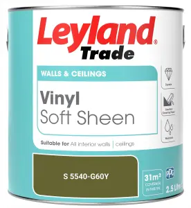 Leyland Trade Vinyl Soft Sheen Walls & Ceilings Emulsion Paint (S 5540-G60Y) - 2.5L