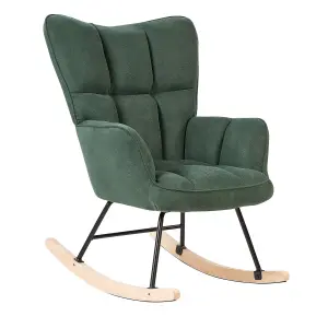 Rocking Chair OULU Fabric Emerald Green