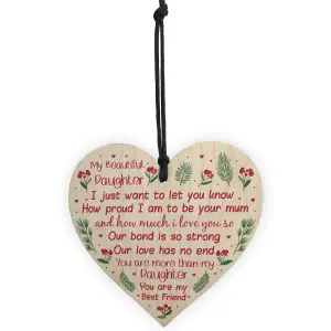 Red Ocean Daughter Gifts From Mum and Dad Daugher Gifts Birthday Or Christmas Wood Heart