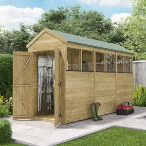 BillyOh Switch Tongue and Groove Apex Wooden Shed - 12x4 Windowed - 11mm Thickness