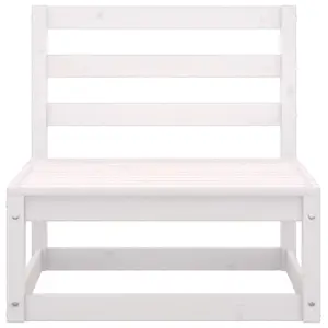 4 Piece Garden Lounge Set White Solid Wood Pine