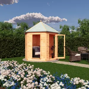 Welburn Hexagonal 8x7ft Summerhouse with 2 opening windows