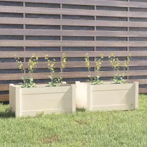 Berkfield Garden Planters 2 pcs White 60x31x31 cm Solid Pinewood