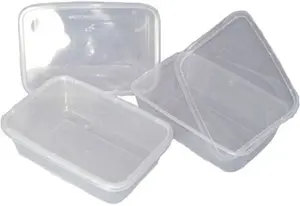 50 X 650Ml Plastic Microwave Freezer Safe Food Meal Prep Recyclable Takeaway Containers And Lids - Catering Grade Plastic BPA Free