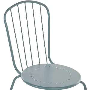 Set of 4 Garden Chairs CALVI Metal Light Blue