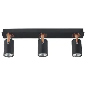 3 Light Spotlight Metal Bar Black KLIP