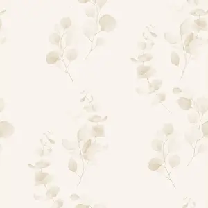 Trailing Eucalyptus Wallpaper In Warm Neutrals