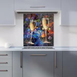 Splashart Champagne Flutes Kitchen Splashback