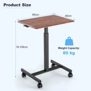 Costway Mobile Standing Desk Height Adjustable Rolling Laptop Desk Overbed Table