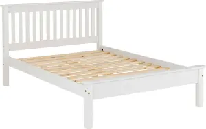 Monaco Double Bed Low Foot End Bed Frame in White