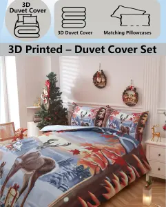 Christmas Reindeer Xmas DUVET SET 3D Print Polycotton Bedding Set