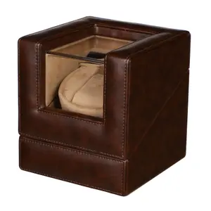 Luxury Dark Brown Single Cushion Watch Storage Box, Unisex Watch Gift Box, Watch Travel Case Gifts Ideas