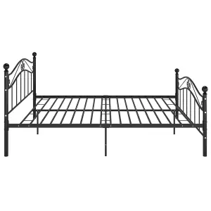 Berkfield Bed Frame Black Metal 200x200 cm