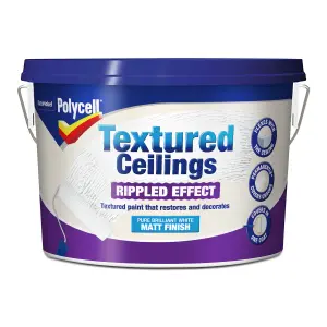 Polycell Polyripple White Matt Emulsion paint, 2.5L