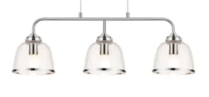 GoodHome Rothwell Bar Clear Chrome effect 3 Lamp LED Pendant ceiling light